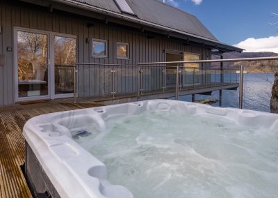 Hot tub overlooking Scottish Loch